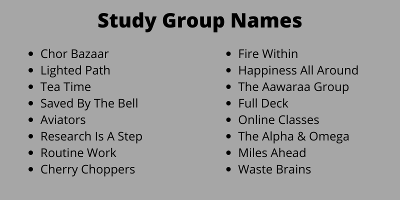 399 Cool Study Group Names Ideas And Suggestions